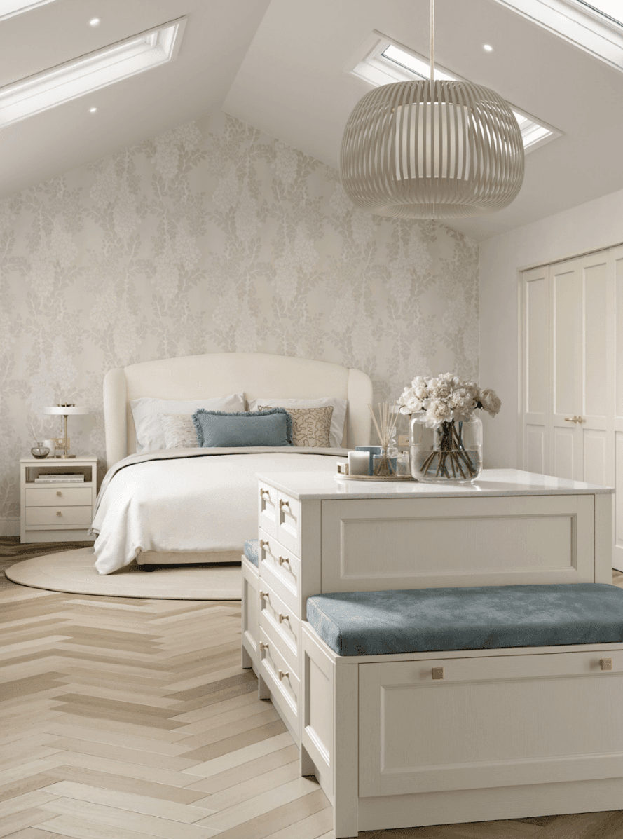 Fitted bedroom wardrobes with mirrored doors