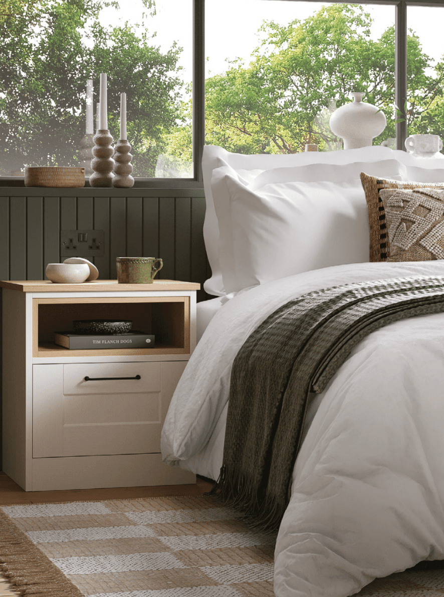 Walk-in wardrobe with bespoke shelving