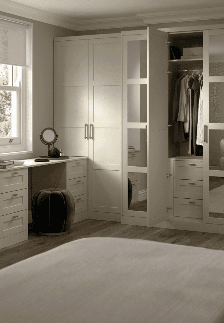 Alcove wardrobes with traditional panelling