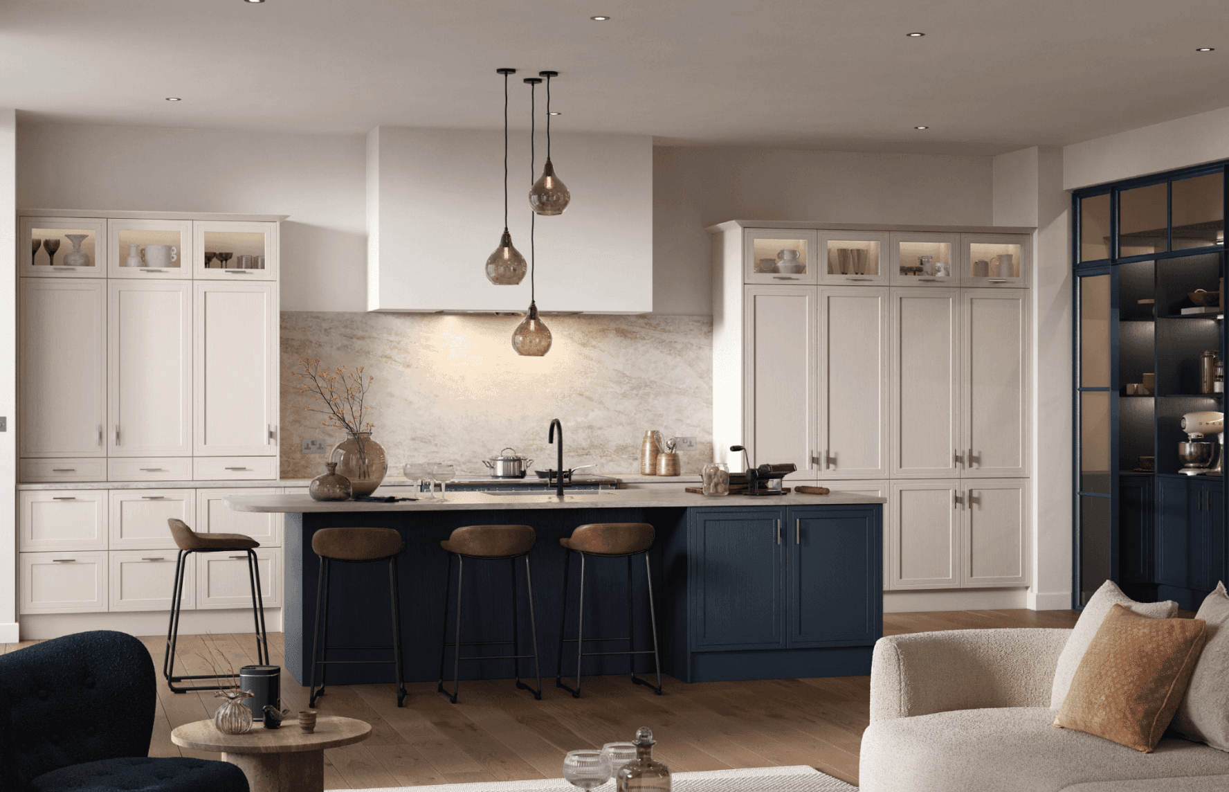 Classic painted kitchen with granite worktops