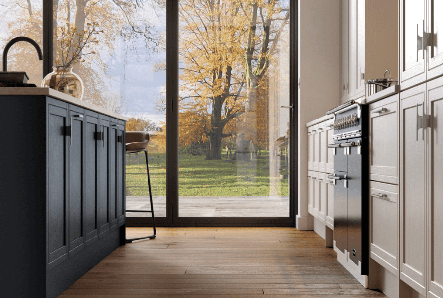 Modern kitchen with integrated appliances